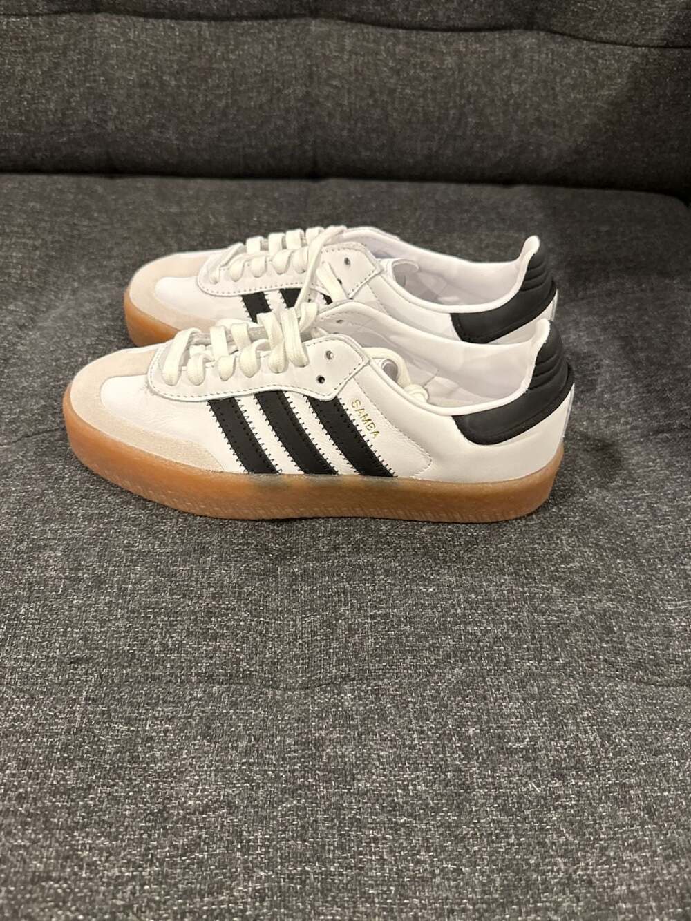 adidas Women's Sambae Platform Sneakers in Cloud White/Core Black/Gum - 6.5w - Picture 2 of 8
